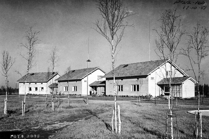 Residential area terraced houses in 1951, Pälli Hydropower Plant