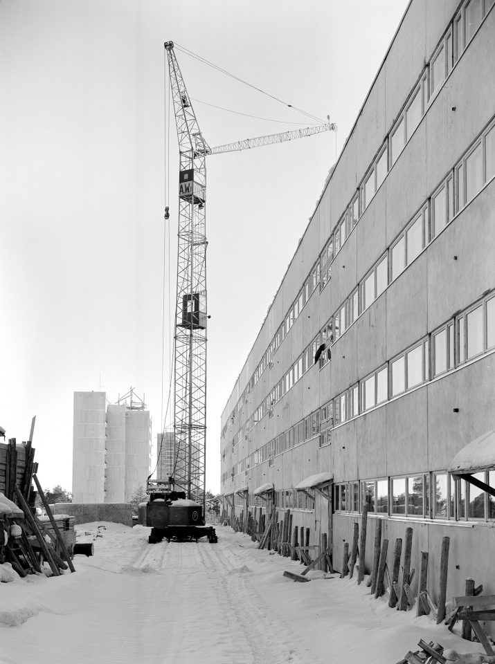 Construction site in 1963, Pihlajamäki Residential Area