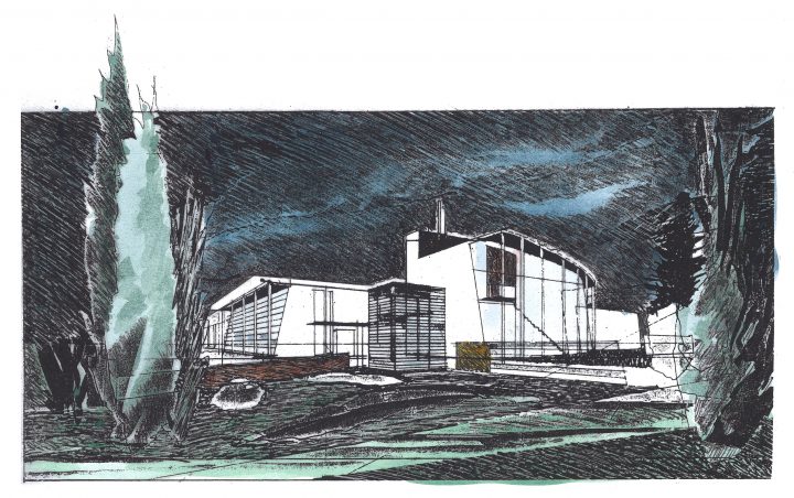 Sketch for the competition, Raisio Library and Auditorium