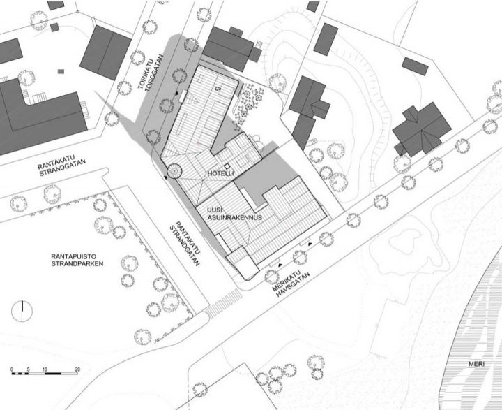 Site plan, Regatta Hotel and Housing
