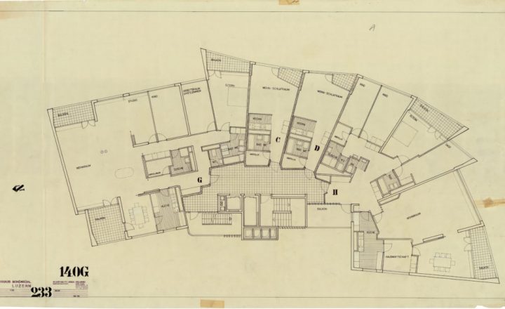 Floor plan, Schönbühl Apartment House and Commercial Centre