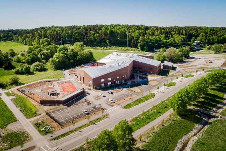 An aerial view, Syvälahti School and Community Centre