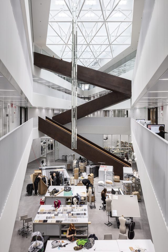 Learning spaces formed around an atrium, Aalto University Väre Building