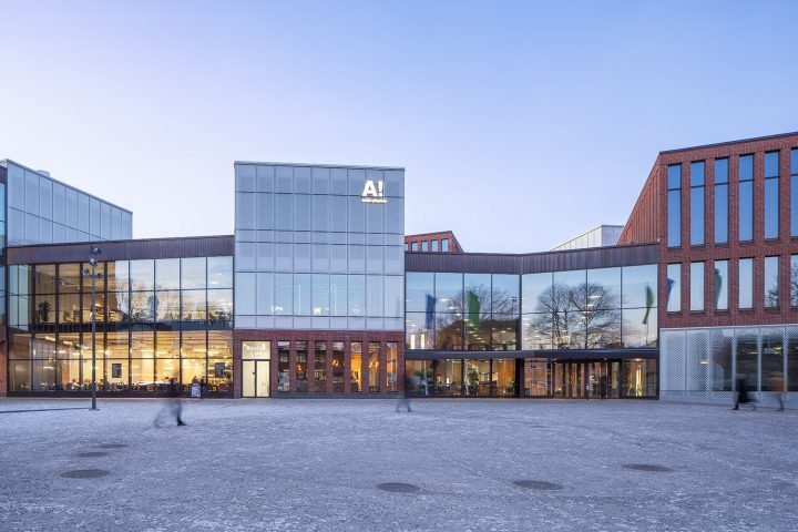 Main entrance, Aalto University Väre Building