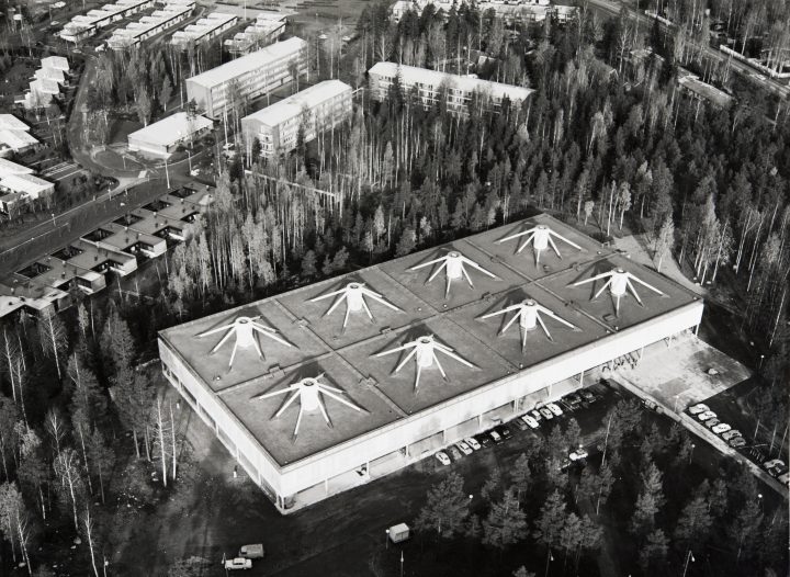 Aerial view, the first phase, The WeeGee Exhibition Centre (Weiling & Göös Printing House)