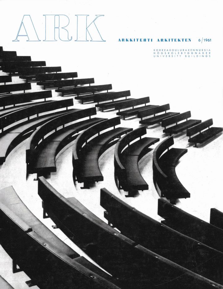Assemblly hall on the cover of the Finnish Architectural Review 6/1961, Tampere University Main Building