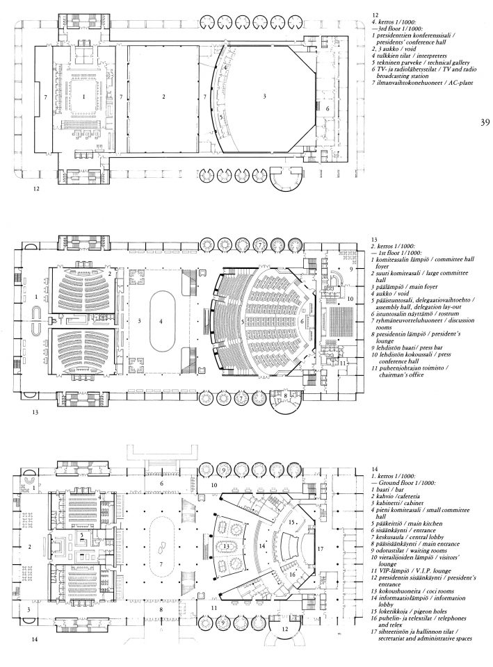 Floor plans, Baghdad Conference Palace