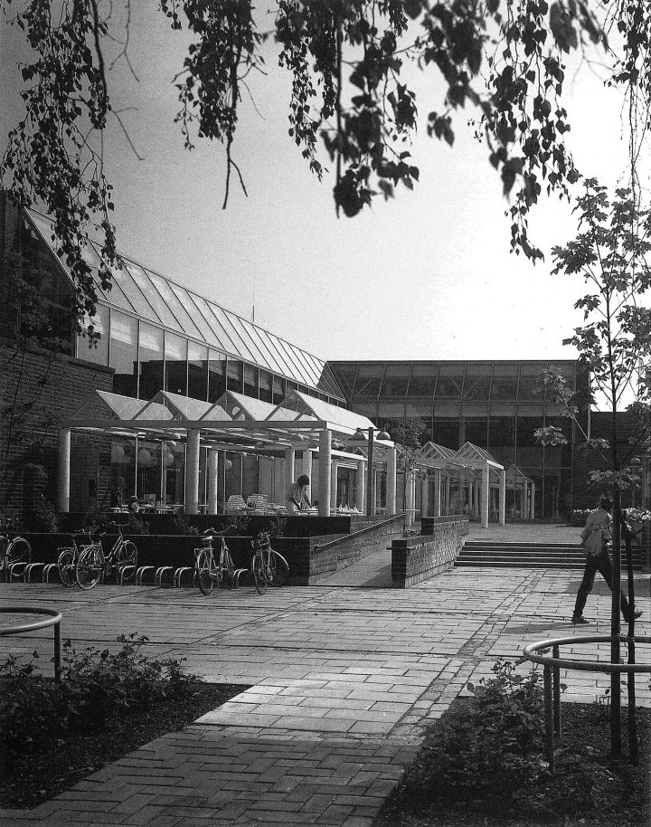 Square and canopy, Stoa Cultural Centre