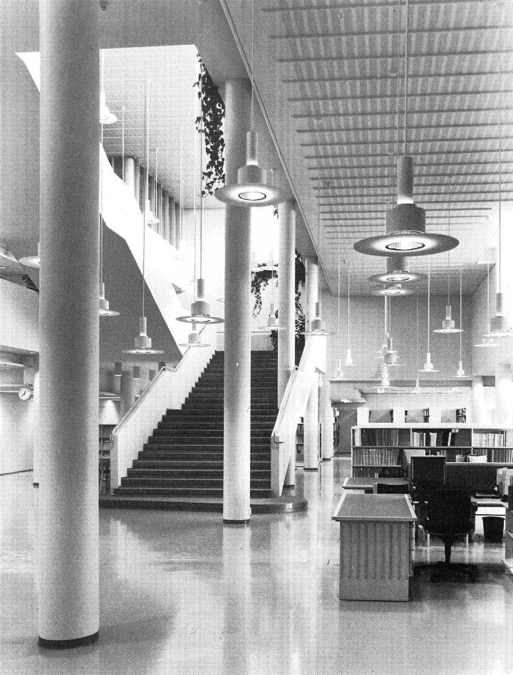 Main building, library hall, University of Joensuu