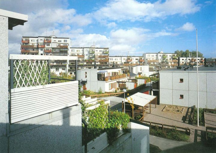 View of the block yard, Malminkartano Housing Complex