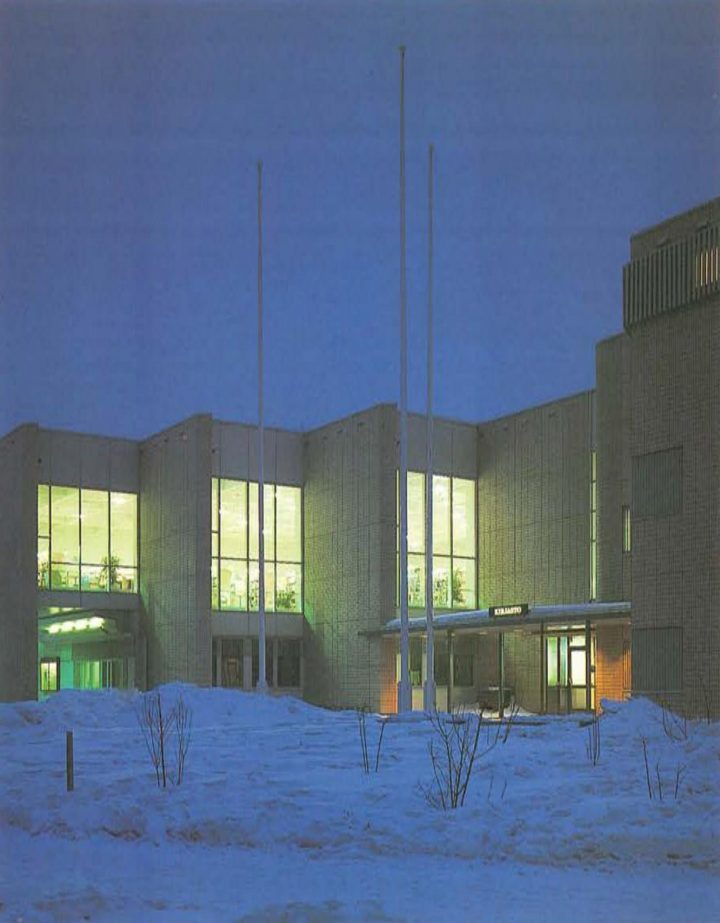 Southeast entrance elevation, Riihimäki City Library