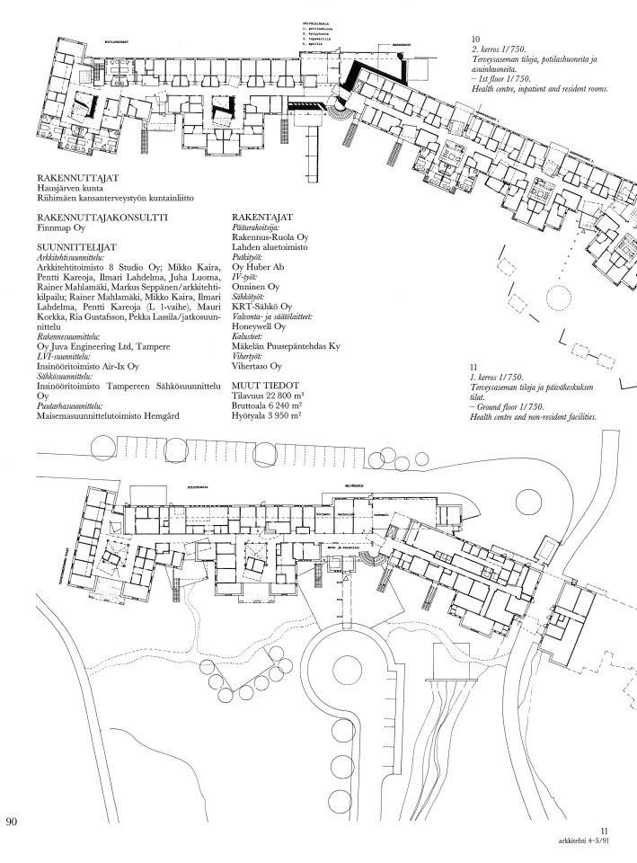 Floor plan and site plan, Hausjärvi Healthcare Centre and Home for Elderly