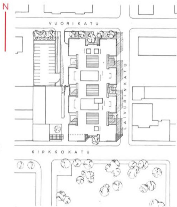 Site plan, Kotka Government Office Building