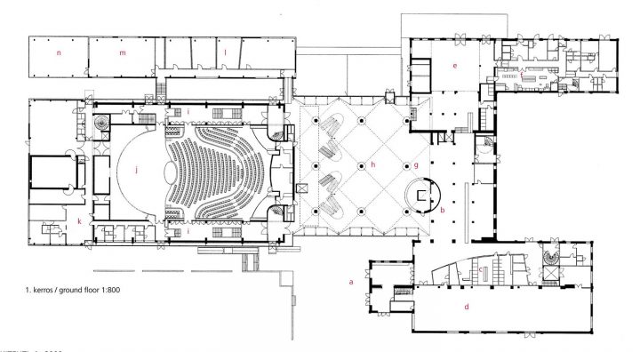 Floor plan of the ground floor, Sibelius Hall