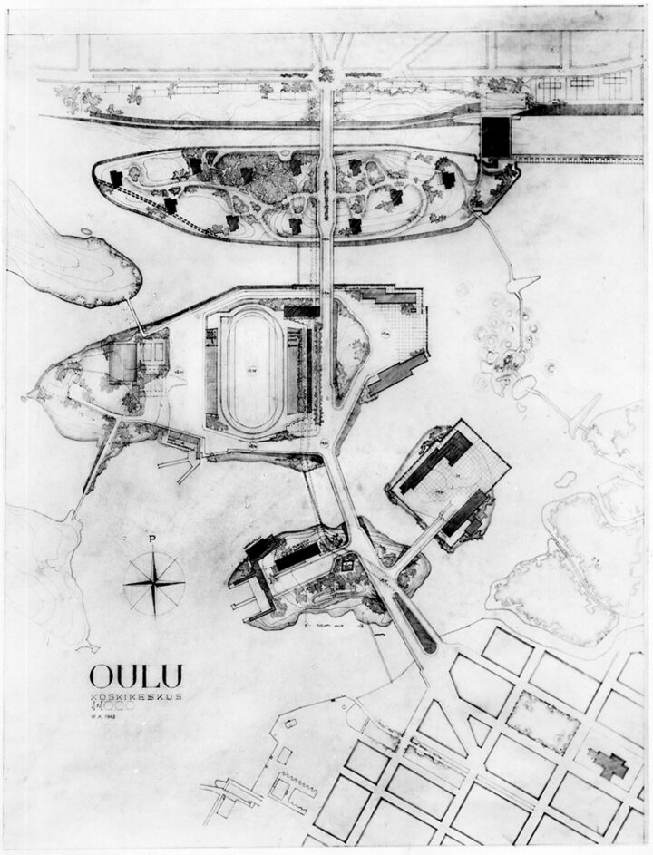 Town plan, 1943, Koskikeskus Landscape and Urban Plan