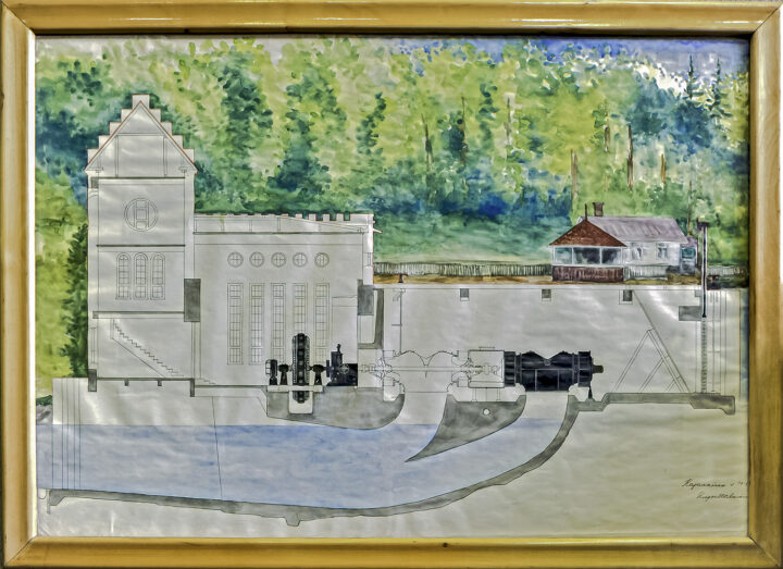 Painting by Hugo Malmi from 1916, Ämmäkoski Hydropower Plant